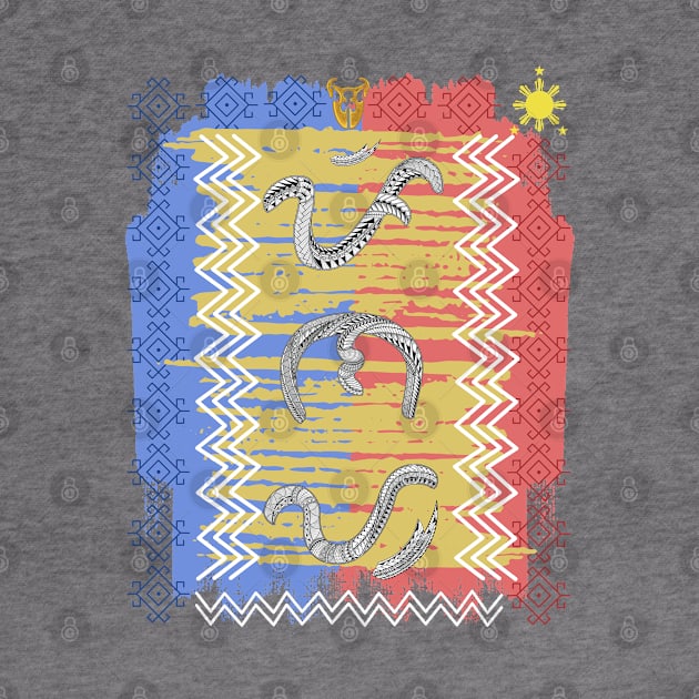 Philippine Flag / Baybayin word Pinay (Filipina Woman) by Pirma Pinas